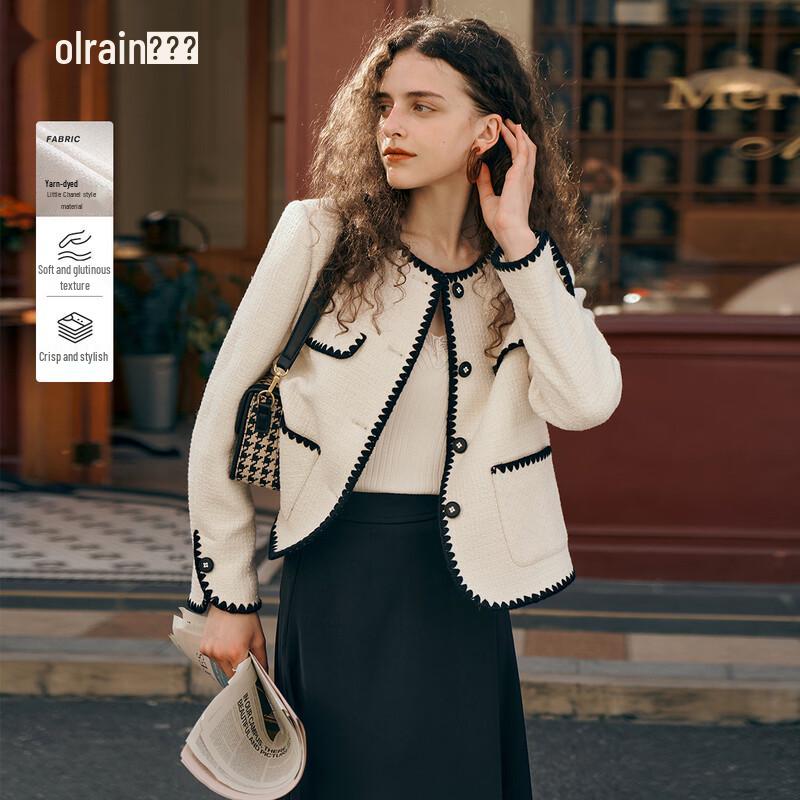

Olrain French Style Tweed Short Jacket L