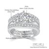 Lover Letter Promise Ring Set For Girlfriend AAA+ Cubic Zirconia Silver Color Engagement Proposal Women Jewelry Wholesale DZR017