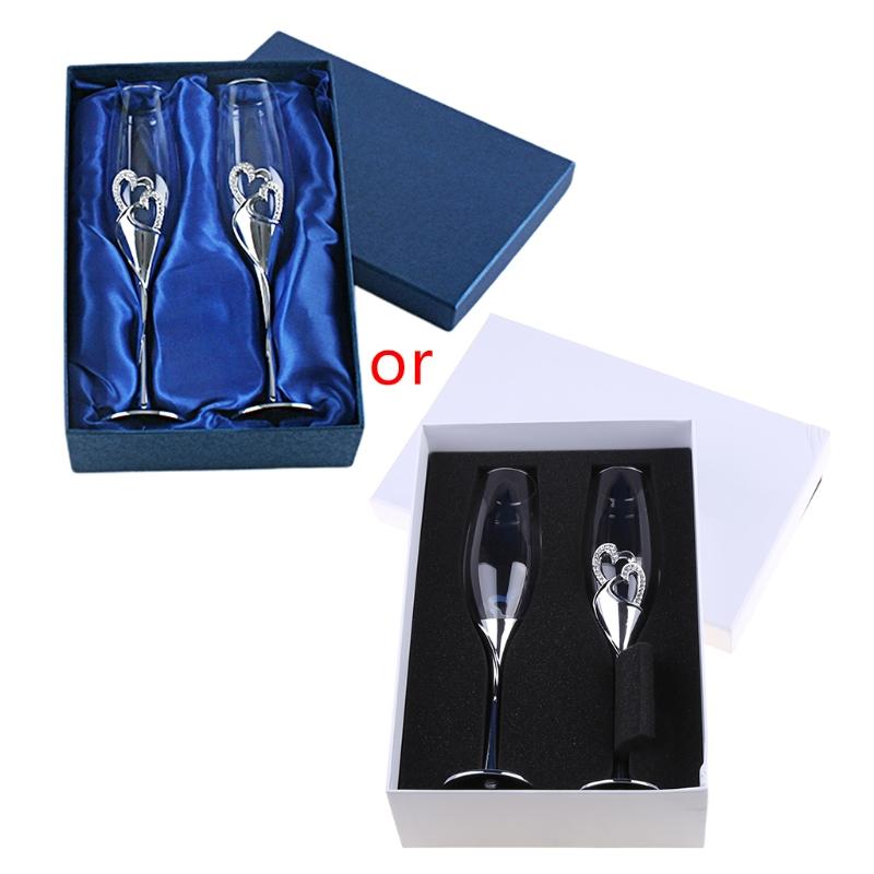 Copas de Vino para Boda Hechas a Mano Flautas para Brindar Novios Accesorios de Boda Regalo de San Valentín(Corazones Dorados, Juego de 2)