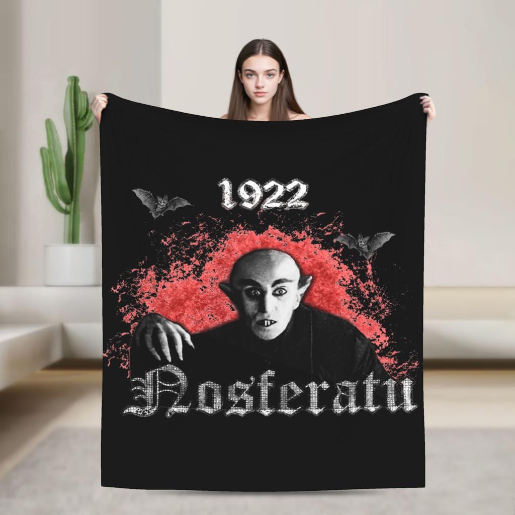 Black Metal Nosferatu Blanket Fuzzy Vintage Breathable Throw Blanket for Bed Sofa Autumn/Winter