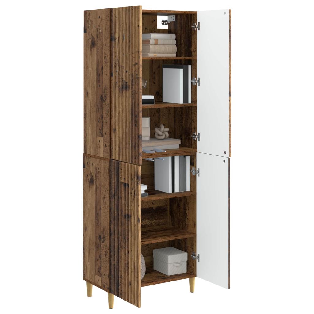 2 Piece Cabinet Set Reclaimed Wood Look 66 x 34.5 x 90 cm Particleboard