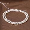 1String, White Natural Freshwater Pearls, Handmade Rice Pearl Beads, 3-3.5 Mm, for DIY Necklace Accessories, Jewelry Making, Women Gift, 36 Cm
