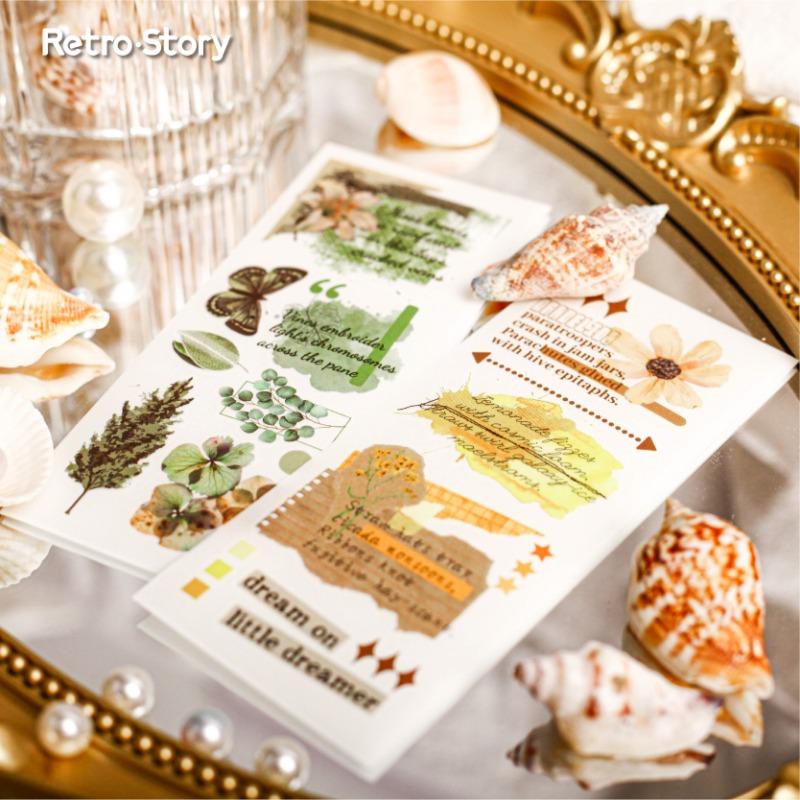 Plant Pattern Transfer Sticker For Diy Journal Notebook Decoration