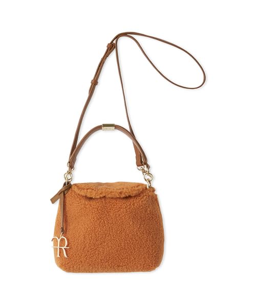 Metal Motif Fur Bag FWGB255308ORGF One-Handle