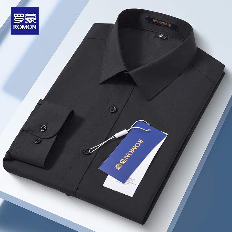 Romon Men s Long-Sleeve Slim-Fit Business Casual Shirt 44