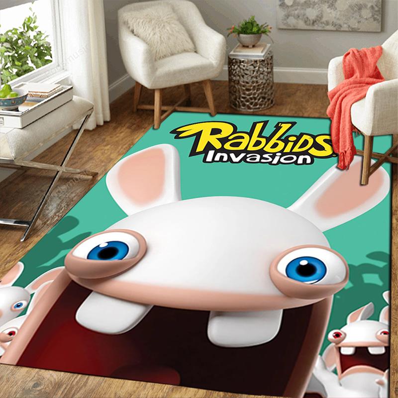 Raving Rabbids (Big-eyed rabbit) Rug Floor Mat for Living Room or Bedroom Soft and Comfortable Carpet a Gift for Birthday and Holiday.
