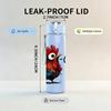 1PC Rooster Caw Letter Illustration 750ml Color Plastic Sports Water Bottle Leakproof Flip Straw Lid Suitable for Sports Office Home Use