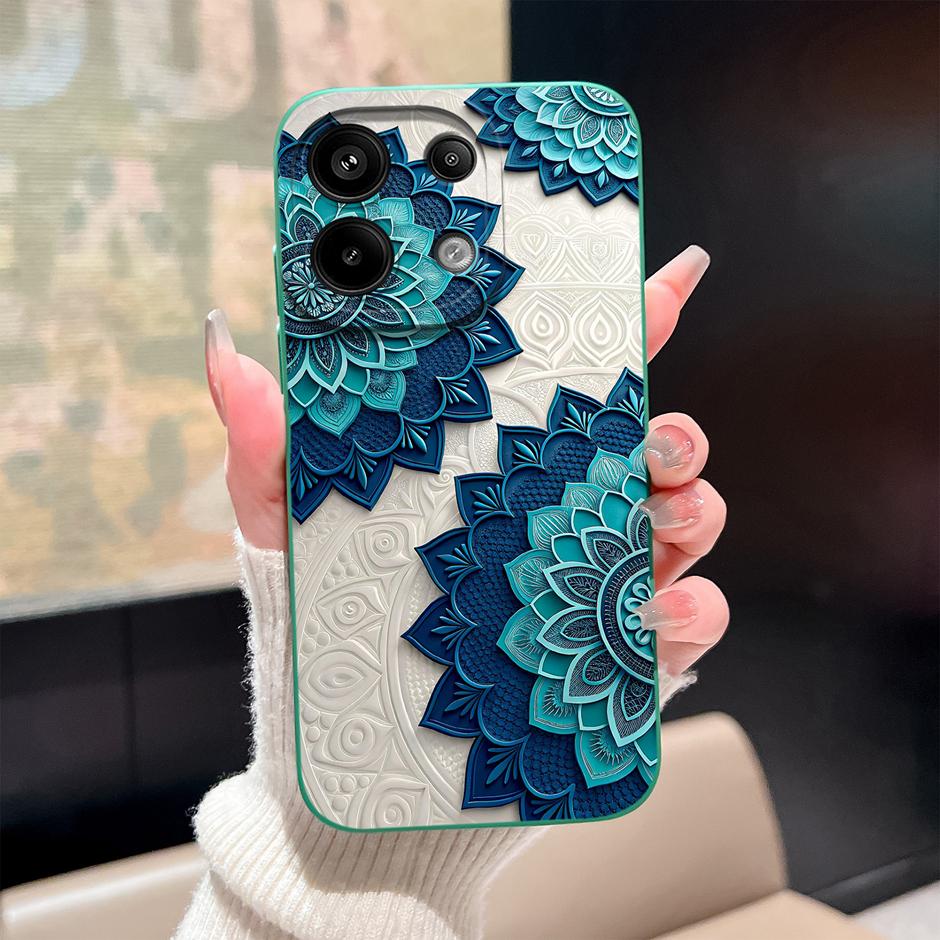 Case For Redmi Note13 13Pro 13 Pro+ Oil Painting Flower Anti-fall Minimalist Protector For Xiaomi Redmi Note 13 Pro Plus Funda