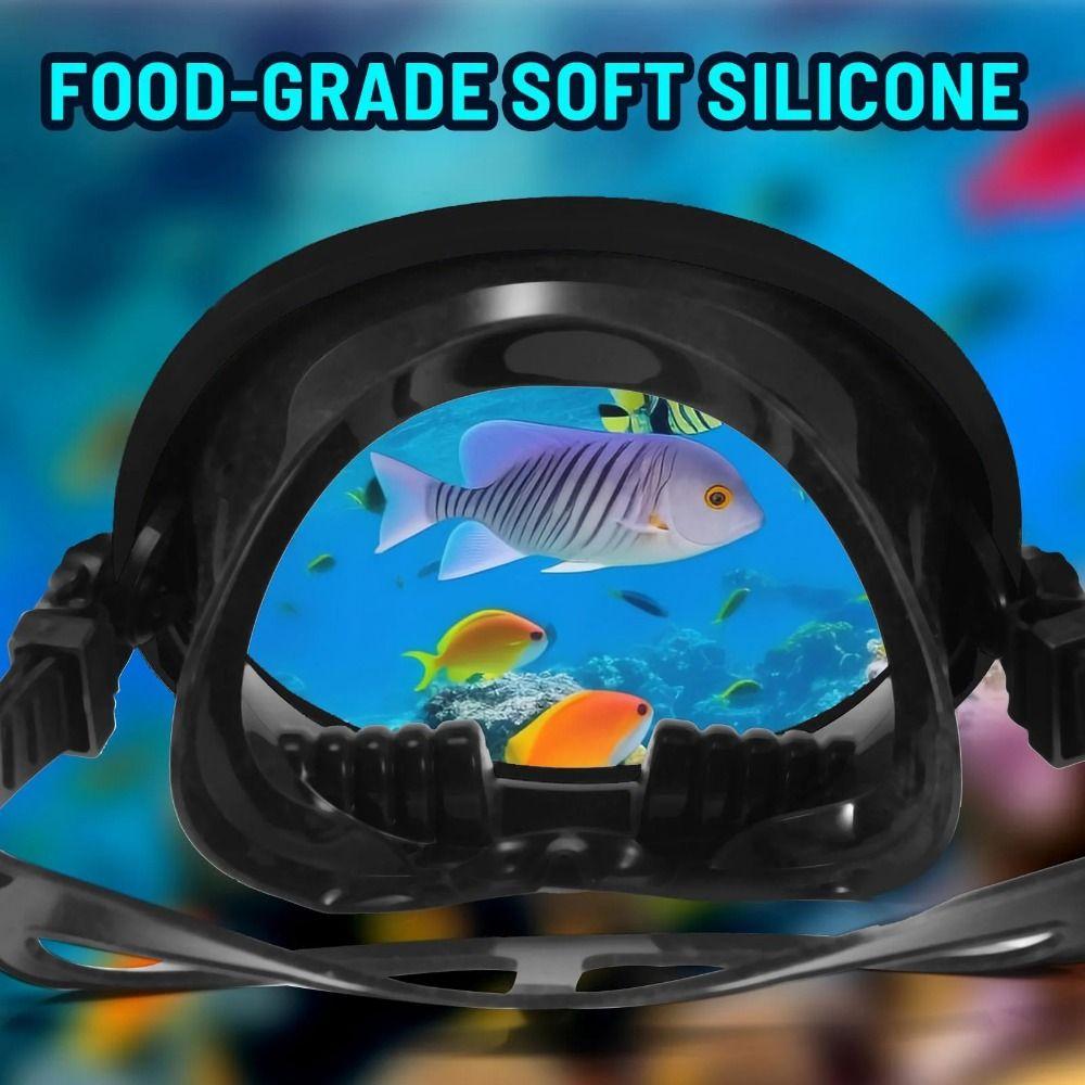 New Classic Oval Diving Mask Silicone Panoramic Spearfishing Mask Tempered Glass Lens Wide View Scuba Goggles Adults2