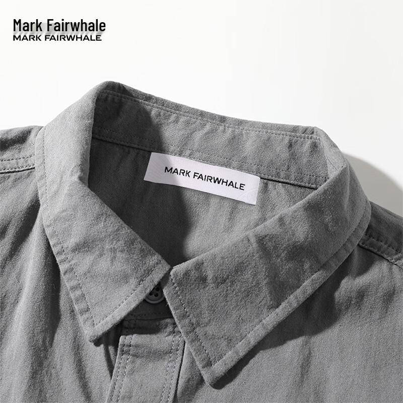 MARK FAIRWHALE Men's Pure Cotton Short Sleeve Casual Shirt