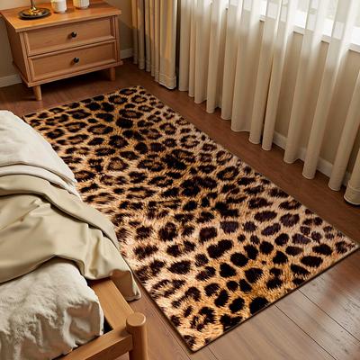 Wohnzimmerteppich Große Fläche Schlafzimmer Nachttisch Weiche Flauschige Fußmatte Tierdruck Kunstleder Heimdekoration Teppiche