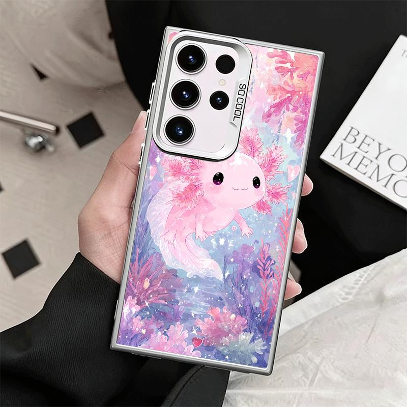 Axolotl Cartoon Süß Stoßfest Handyhülle für Samsung Galaxy S26 Edge S25 Ultra S24 FE S23 Plus S21 Hülle Anti-Fall Fundas