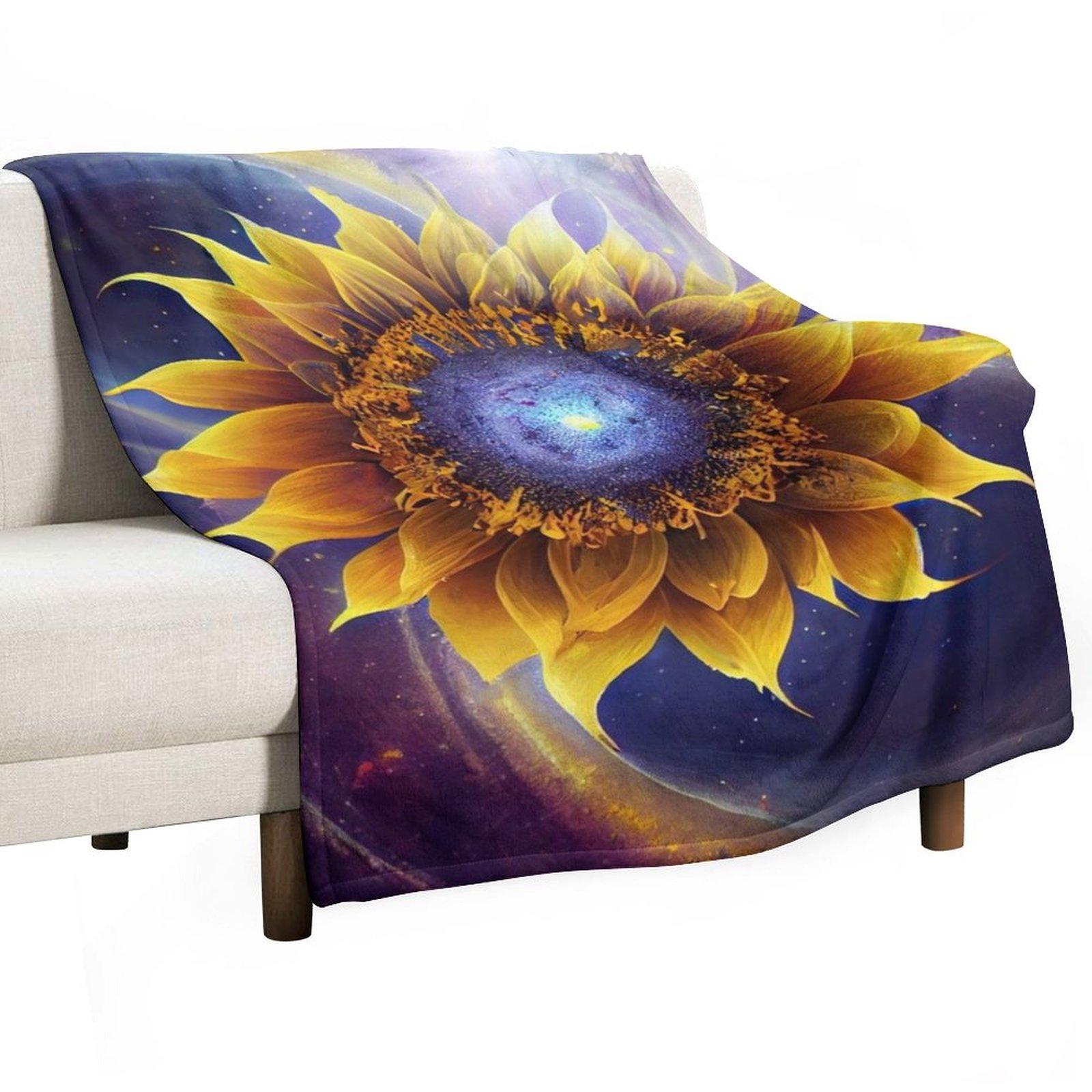 Cosmic Sunflower Throw Blanket Luxury Throw manga Luxury Thicken Heavy Blankets 30x40in