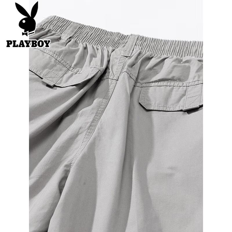 PLAYBOY Men's Pure Cotton Straight-Leg Casual Trousers
