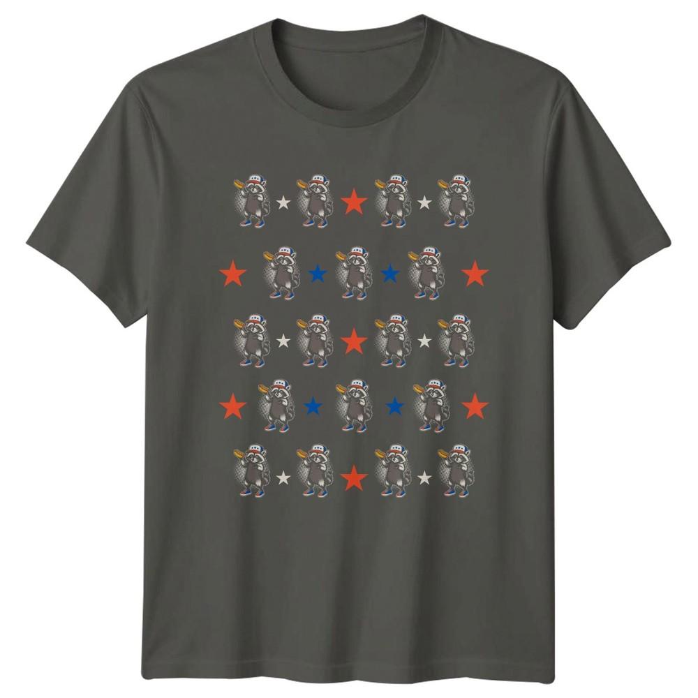 Raccoon Holding Hotdog Unisexs TShirt Animals 4th of July Gift For Him S