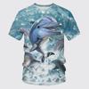 Summer Dolphin T-Shirts Cute Sea Animal 3D Printed Streetwear Men Women Casual Fashion Oversized T Shirt Kids Tees Tops Clothing