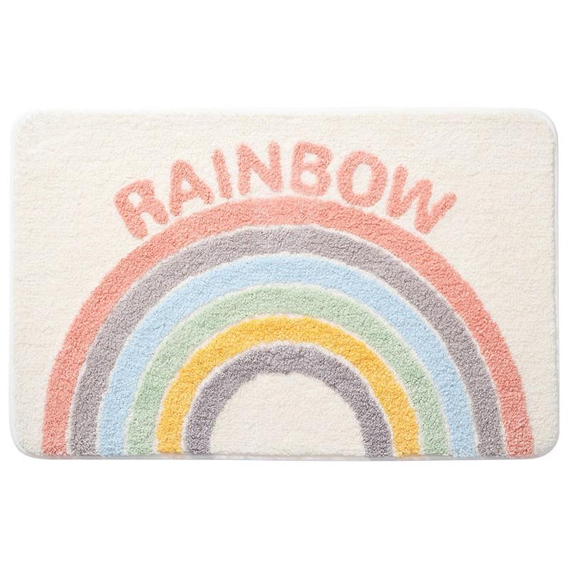 Plush Bath Mat Absorbent Non-Slip Floor Rug Bathroom Entrance Quick Dry Chenille Carpet Korean Style Home Decor