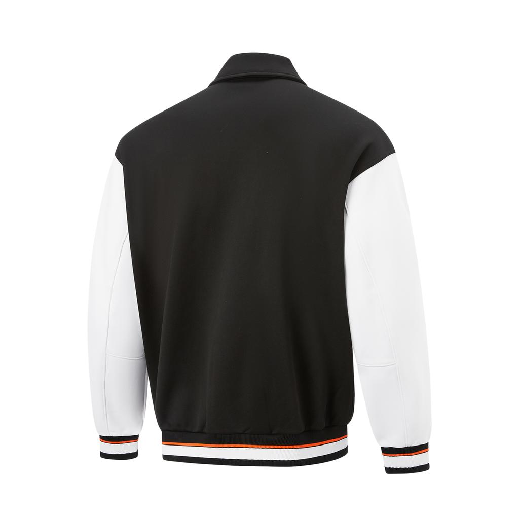 Li Ning Basketball Series Simple Versatile Color Block Fleece Collar Loose Jacket Men Jacket AJDV411-2