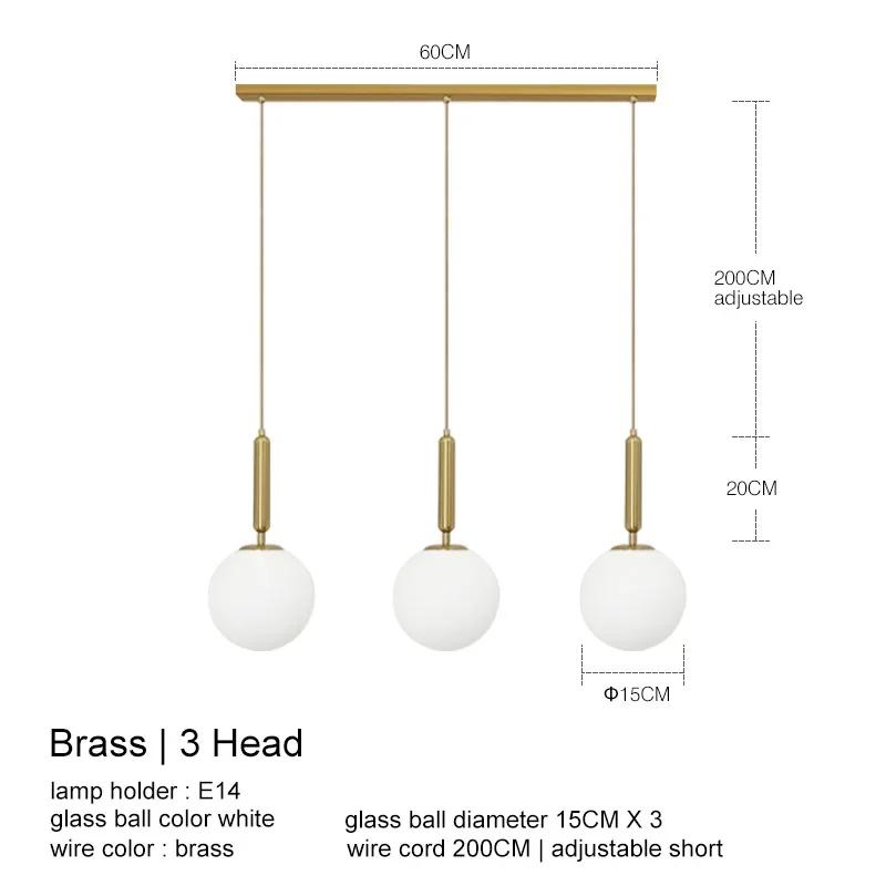 Modern Glass Pendant Light Brass Black Milk Ball LED Chandeliers Lighting for Bedroom Dining Stairs Ceiling Hanging Lamp Lustres