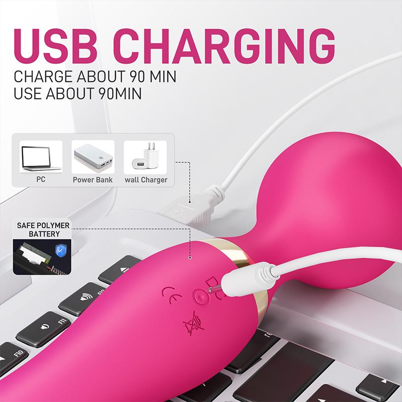 Powerful Wand Vibrator for Woman 28 Vibration Dual Motors AV Magic Wand Dildo G Spot Massager Clitori Stimulator Adult Sex Toys