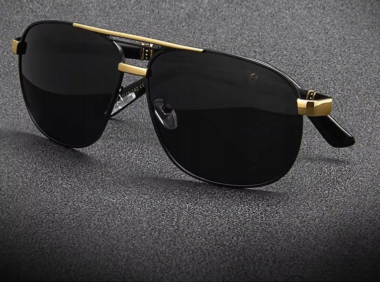 Men's Pilot Sunglasses Uv400 Protection Silicone Case Nose Pads