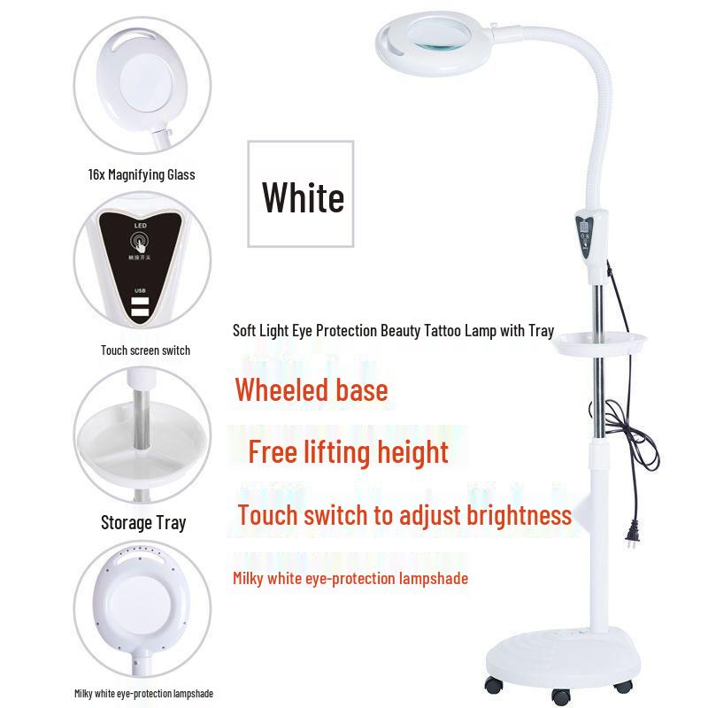 LED Eye-Friendly Tattoo & Nail Art Lamp: Desk & Floor Light for Cosmetic and Eyelash Extension