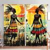 Artistic Panels African Primitive Tribal Decoration Semi Curtain Half Suitable Home Decorative Curtains Light Blocking Made Of Polyester