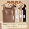 Autumn/Winter Women's Ribbed Brushed Velvet Warm Vest with Chest Pad - Seamless, Self-Heating, Thick Innerwear