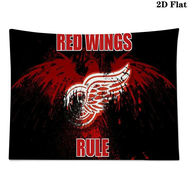Detroit Red Wings logo Wall Tapestry Aesthetic Wall Hanging Printed Fabric Blanket Decorative Tapestries for Bedroom Living Room Home Decor