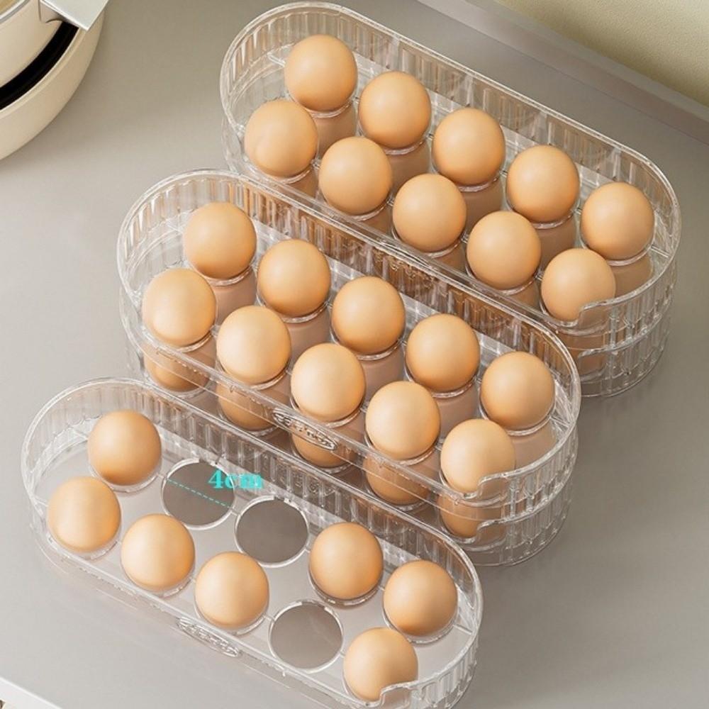 Large Capacity Fridge Egg Holder Plastic Egg Fresh-keeping Case  for Kitchen