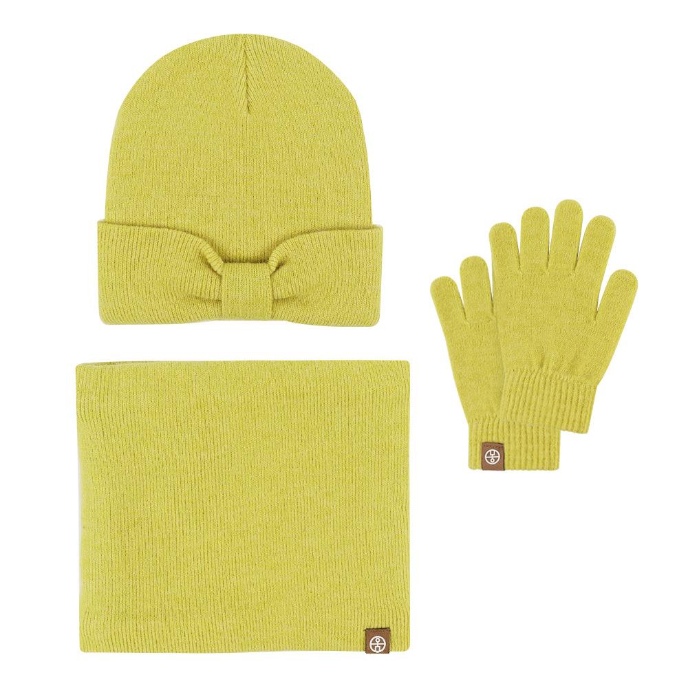 Children's Warm Three Piece Set Autumn/Winter Plush Baby Hat, Scarf, Glove