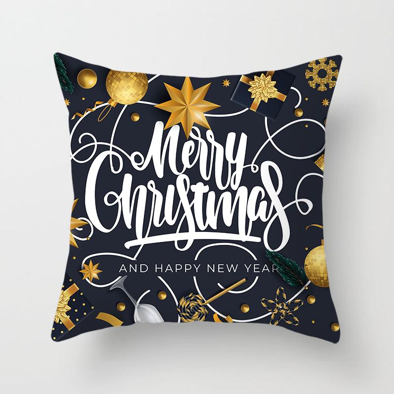 Merry Christmas Printed Pillowcase Christmas Style Cushion Cover Home Sofa Decor Throw Pillowcase