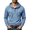 Men Outdoor Long Sleeve Multiple Pockets Drawstring Hooded Sweatshirt