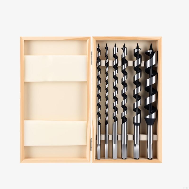 6PCs Long Shank Woodworking Drill Bit Set Enhancing Durability for Solid Door and Engineered Boards