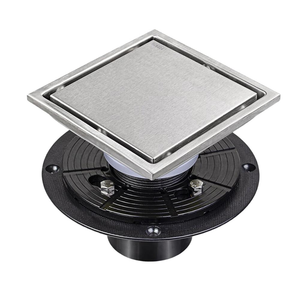 Firkantisk dusjavløp 4 tommer Baderomsavløp med lettrenslig sil Firkantisk baderomsavløp Enkel installasjon