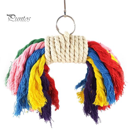 Parrot Colorful Cotton Rope Pet Bird Chew Climb Biting Hanging Toy Cage Decor