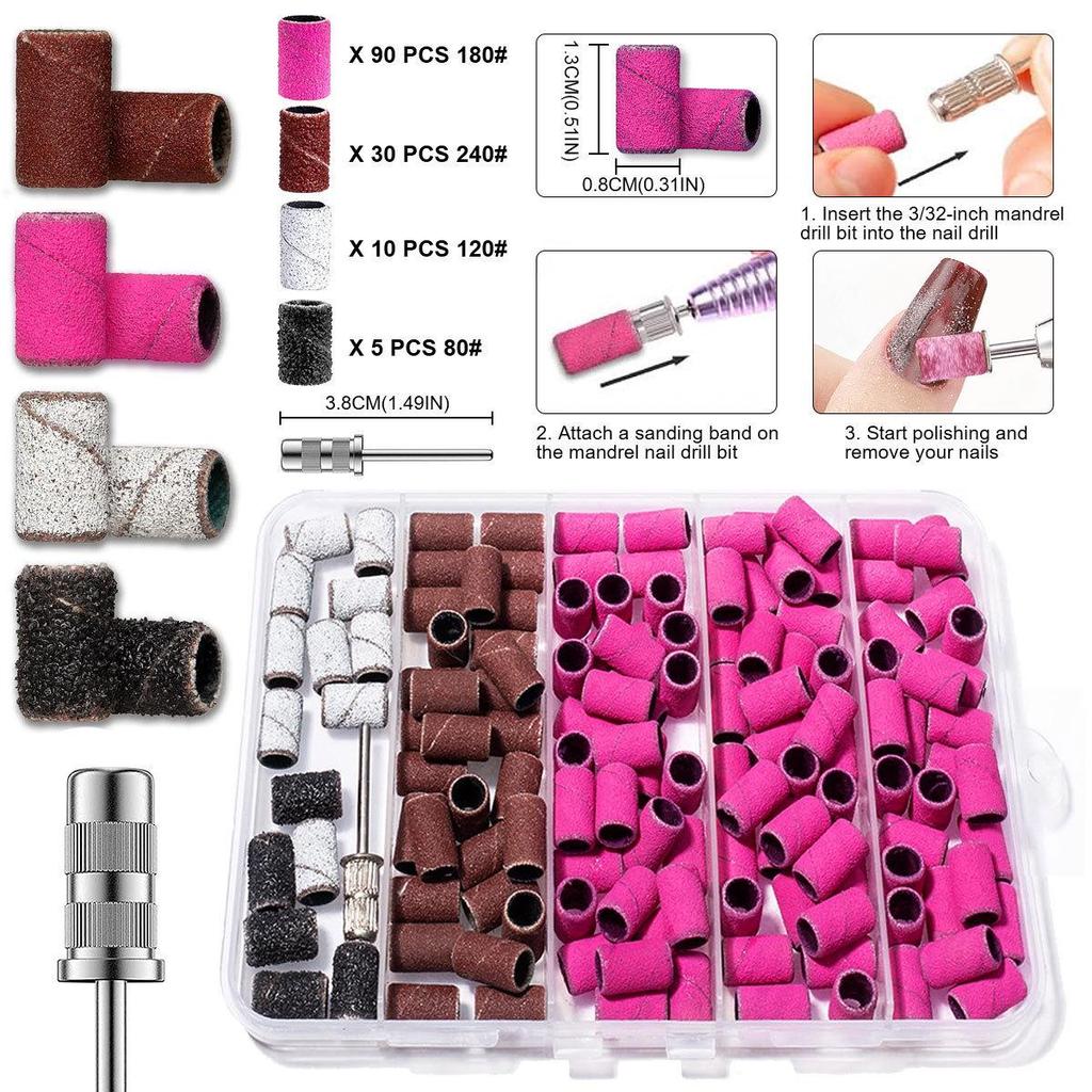 Electric Sanding & Grinding Wheel Set for Rust Removal, Wood & Metal Polishing, and Nail Art.