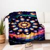 "Celestial Harmony Mandala Wall Art Print"Blanket Flannel Throw Blanket for Sofa, Bed, Travel, Camping, Office