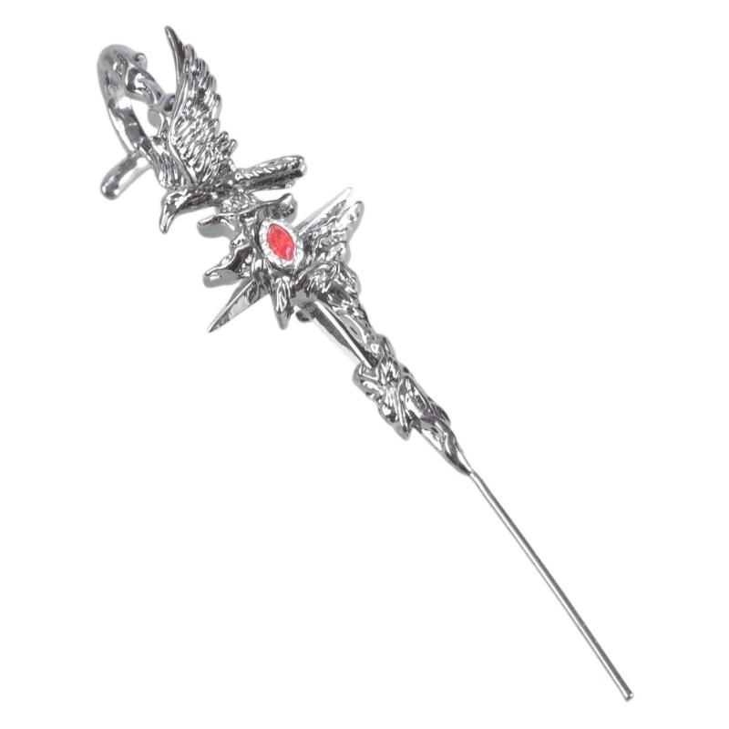 

Готический кафф на ухо в виде ворона с дизайном шипов, ювелирный аксессуар для модных энтузиастов, ищущих уникальные стили для повседневного ношения