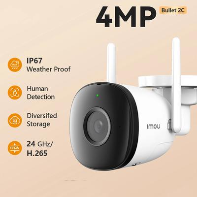 Bullet 2C 2MP 4MP Wifi Camera Automatic Tracking Weatherproof AI Human Detection Outdoor Surveillance IP Camera