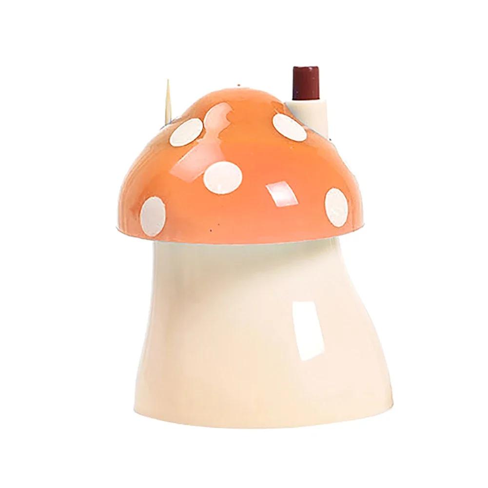 

Toothpicks Container Creative Lovely Portable Mushroom Automatic Pops Up Toothpick Storage Box Dispenser Holder Table Organizer
