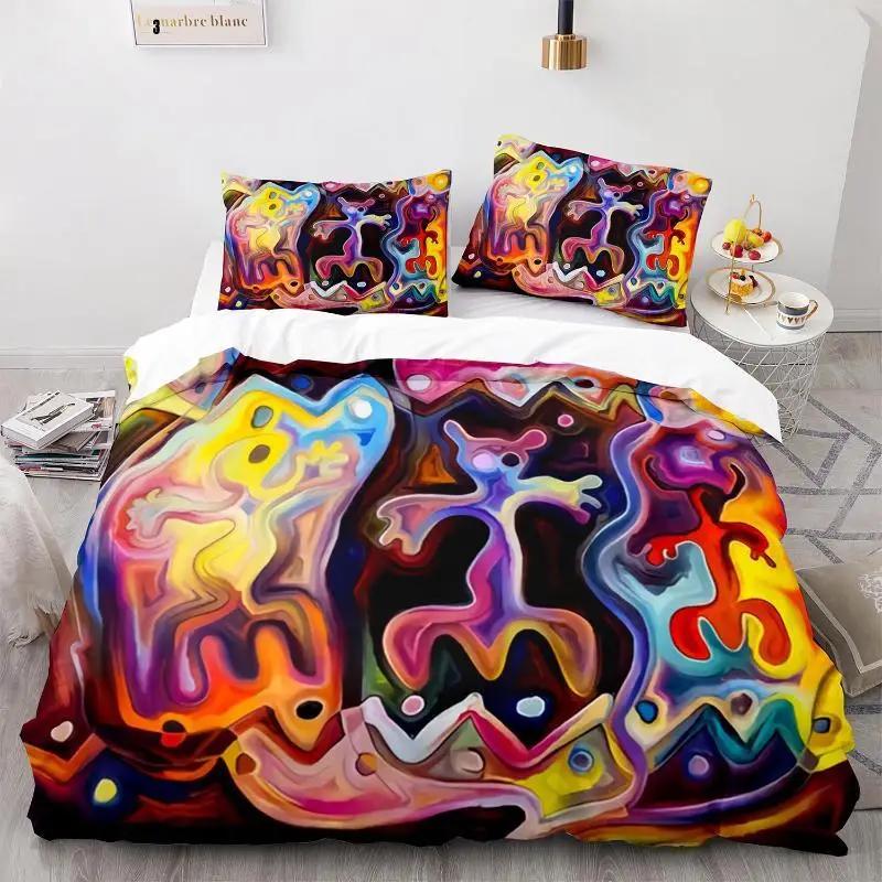 Oil Painting Duvet Cover Set Queen Blooming Sunflowers Twin Bedding Set Blue Sky White Cloud Landscape Polyester Comforter Cover