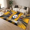 Custom Rug Pittsburgh Steelers Pattern Print Name Text Soft Non‑Slip Floor Carpet for Home Indoor Decoration