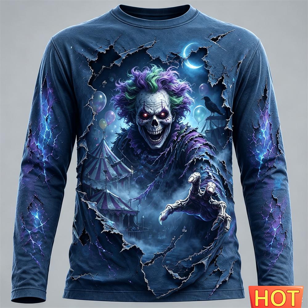 Men’s 3D Camo Long Sleeve Casual T‑Shirt For Outdoor Hunting Activities