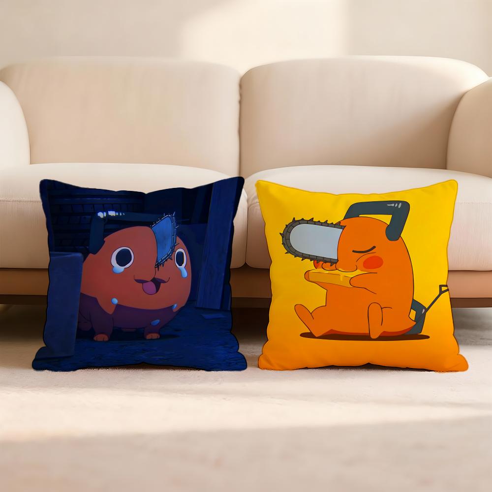 C-Chainsaw Anime M-ManS Cushion Cover Home & Car Multi-Scene Pillow Cover - Reversible, Soft & Durable for Daily Use