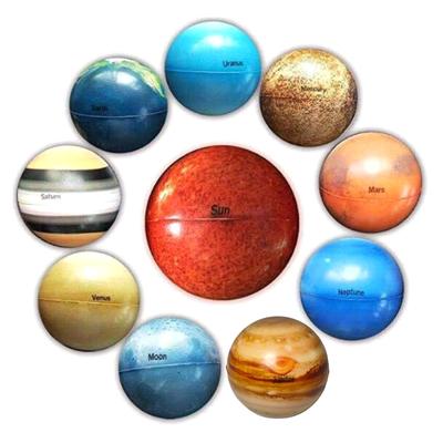 2.5’’ Toy Planet Balls Set of 10 Solid Foam Ball Soft PU Sensory Fidget Toy Outdoor Activity Toy for Adults Decompress