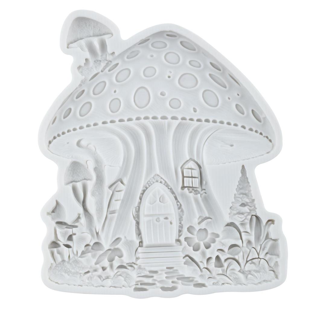 Fairy Garden House Silicone Mold Mushroom House Fondant Molds Cake Decorating Tools Cupcake Topper Candy Sugar Craft Gum Paste Polymer Clay
