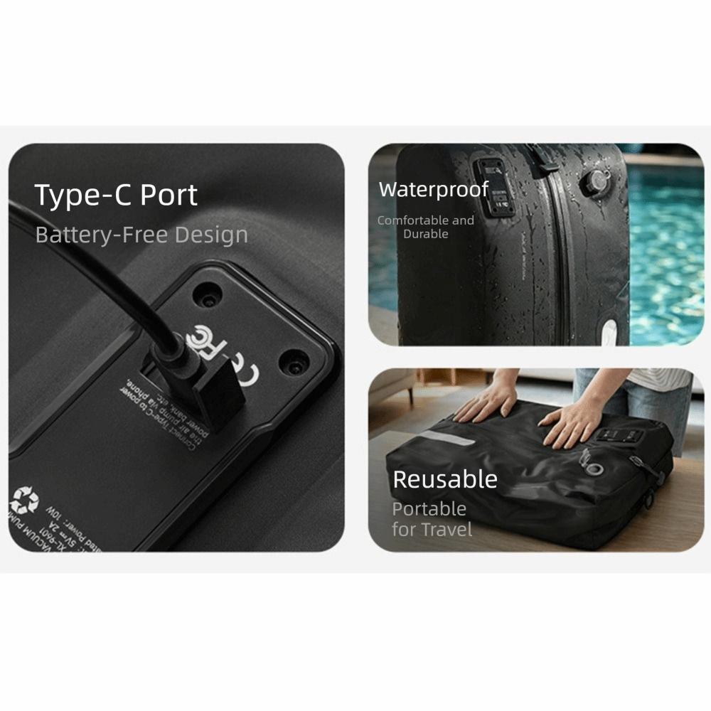 Reusable Vacuum Compression Bag Built-in Pump See-through Window Portable Vacuum Packing Waterproof Airtight