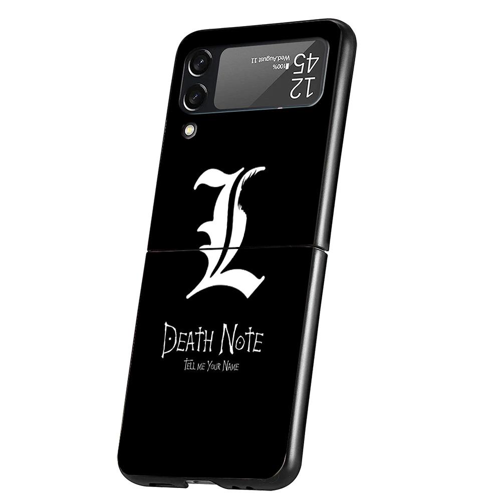 N-Note D-Death Anime Ryuk Cover Phone Case For Samsung Galaxy Z Flip 7 6 5 4 3 5G Flip7 Flip6 Flip5 Flip4 Flip3 Black Fundas She