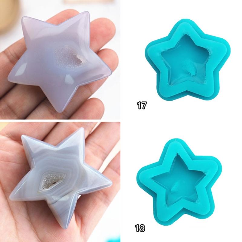 Handmade Natural Crystal Quartz Rock Cluster Geode Druzy Stone Epoxy Resin Mold Pendant Mold Resin Jewelry Making Tools